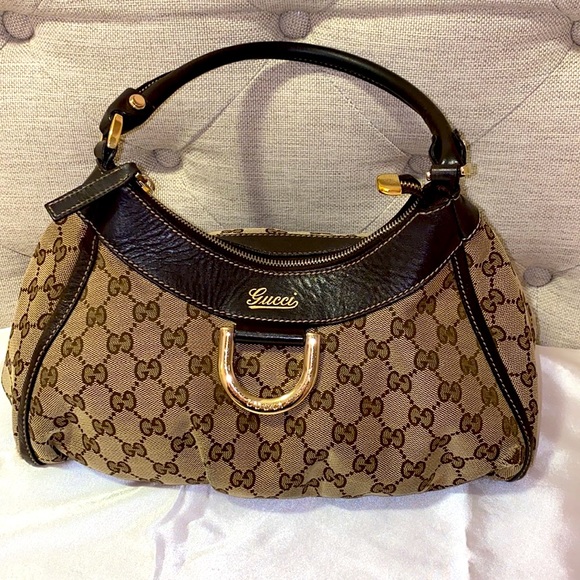 Gucci Handbag  GG Canvas Brown Leather Trim - Picture 4 of 8